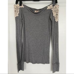 Long sleeve off the shoulder top